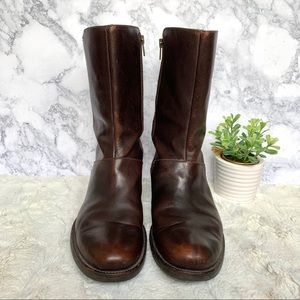 J. Crew Brown Leather Templeton Short Biker Boots